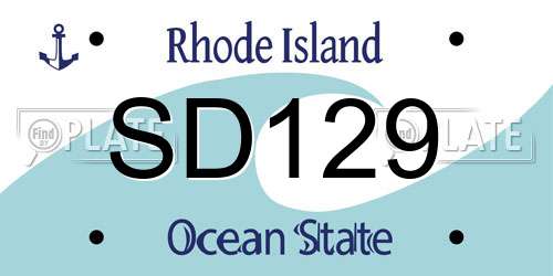 SD129 Rhode Island License Plate