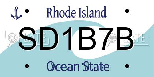 SD1B7B Rhode Island License Plate
