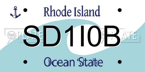 SD1I0B Rhode Island License Plate