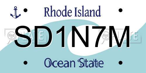 SD1N7M Rhode Island License Plate