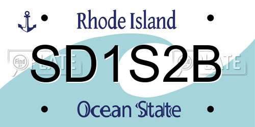 SD1S2B Rhode Island License Plate