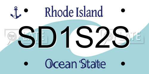 SD1S2S Rhode Island License Plate