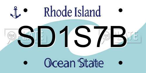 SD1S7B Rhode Island License Plate