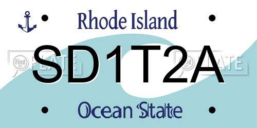 SD1T2A Rhode Island License Plate