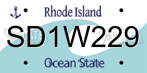 SD1W229 Rhode Island License Plate