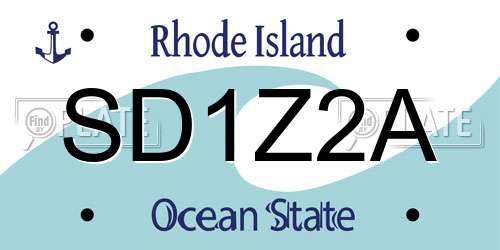 SD1Z2A Rhode Island License Plate