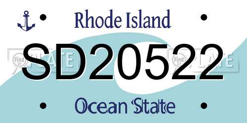 SD20522 Rhode Island License Plate