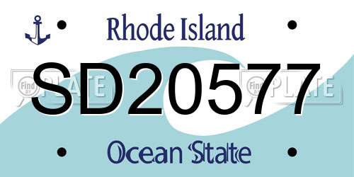 SD20577 Rhode Island License Plate