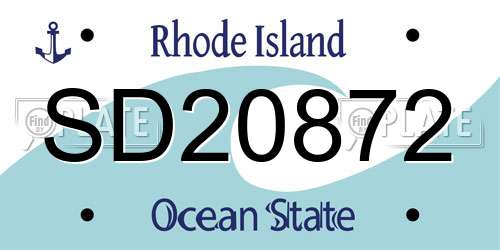 SD20872 Rhode Island License Plate