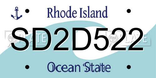 SD2D522 Rhode Island License Plate