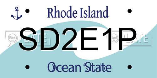 SD2E1P Rhode Island License Plate