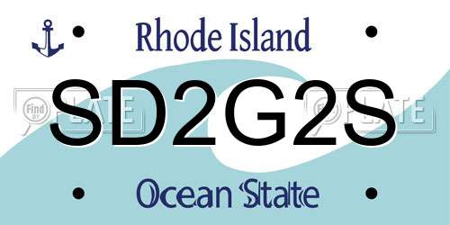 SD2G2S Rhode Island License Plate