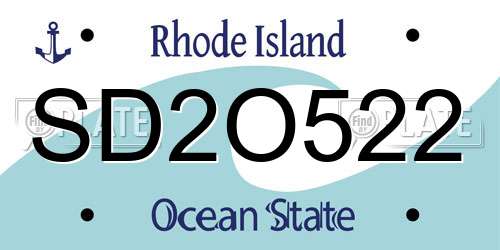 SD2O522 Rhode Island License Plate