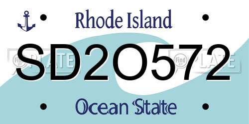SD2O572 Rhode Island License Plate