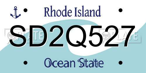 SD2Q527 Rhode Island License Plate