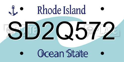 SD2Q572 Rhode Island License Plate