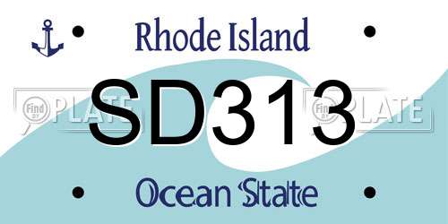 SD313 Rhode Island License Plate