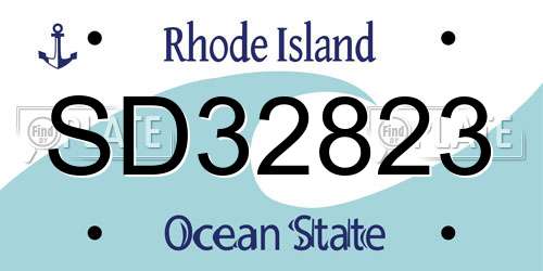 SD32823 Rhode Island License Plate