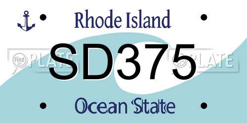 SD375 Rhode Island License Plate