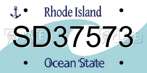 SD37573 Rhode Island License Plate