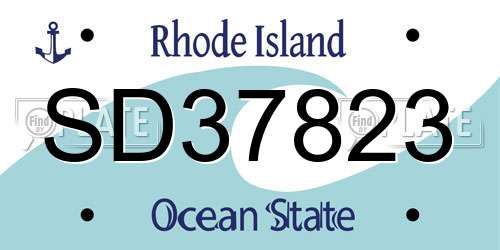 SD37823 Rhode Island License Plate