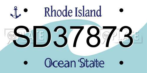 SD37873 Rhode Island License Plate