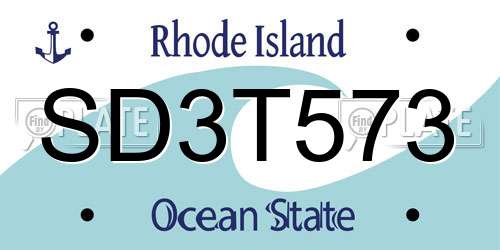 SD3T573 Rhode Island License Plate