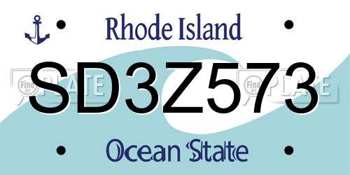 SD3Z573 Rhode Island License Plate