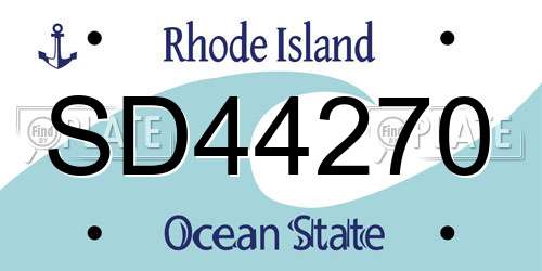 SD44270 Rhode Island License Plate