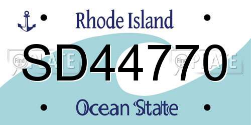 SD44770 Rhode Island License Plate