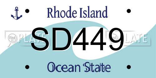 SD449 Rhode Island License Plate