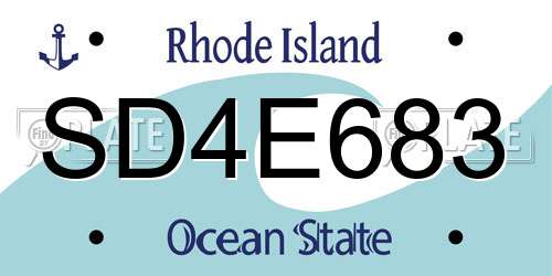 SD4E683 Rhode Island License Plate