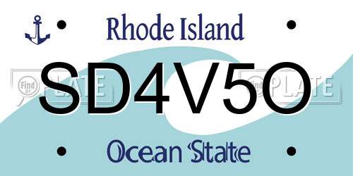 SD4V5O Rhode Island License Plate