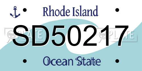 SD50217 Rhode Island License Plate