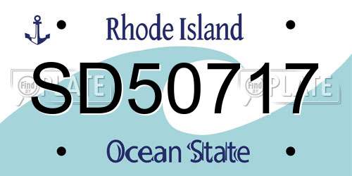 SD50717 Rhode Island License Plate