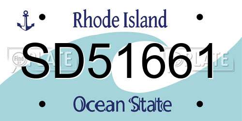 SD51661 Rhode Island License Plate