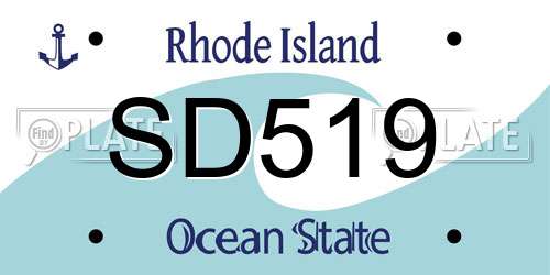 SD519 Rhode Island License Plate