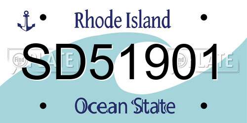SD51901 Rhode Island License Plate