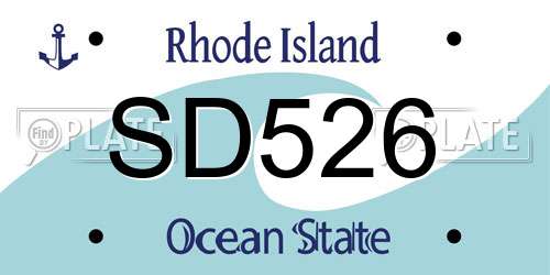 SD526 Rhode Island License Plate
