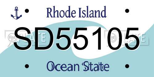 SD55105 Rhode Island License Plate
