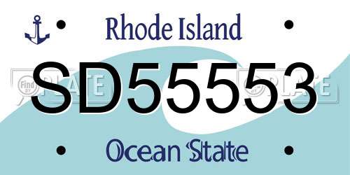 SD55553 Rhode Island License Plate
