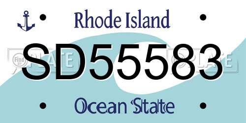SD55583 Rhode Island License Plate