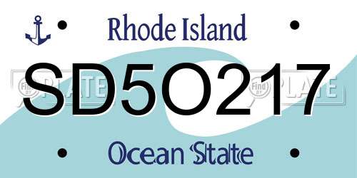 SD5O217 Rhode Island License Plate