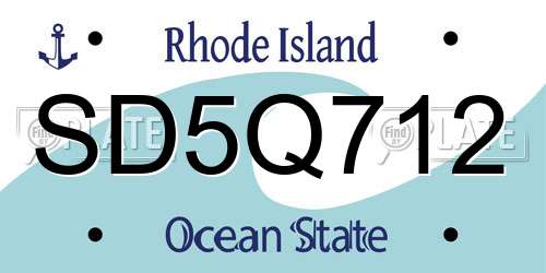 SD5Q712 Rhode Island License Plate
