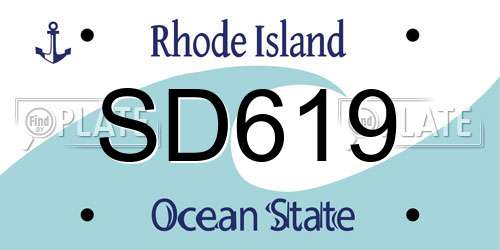 SD619 Rhode Island License Plate