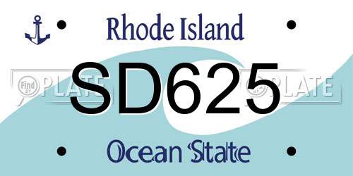 SD625 Rhode Island License Plate