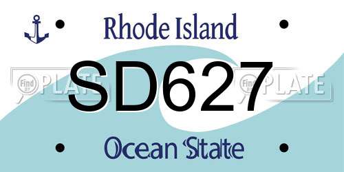 SD627 Rhode Island License Plate