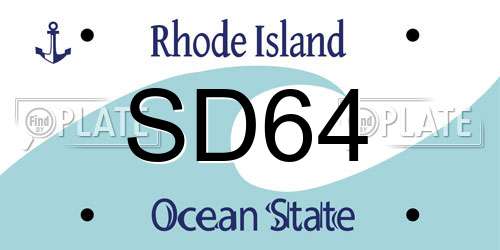 SD64 Rhode Island License Plate