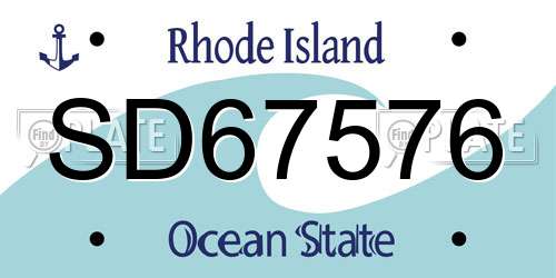 SD67576 Rhode Island License Plate