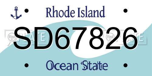 SD67826 Rhode Island License Plate